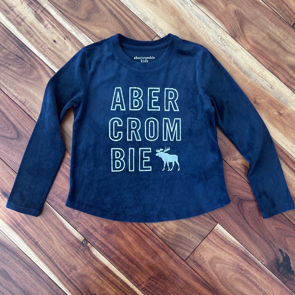 Girls Abercrombie Long Sleeve Top size 5/6 Navy
